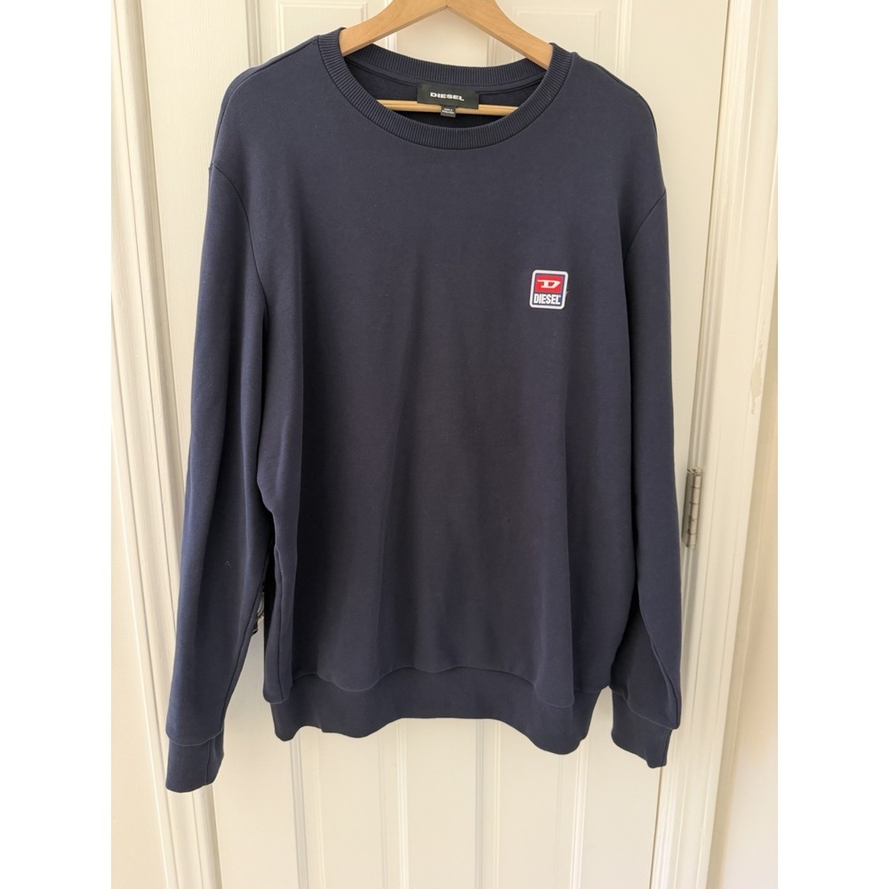 DIESEL Men's Navy Blue Pullover Sweatshirt Size XL‎ NWOT